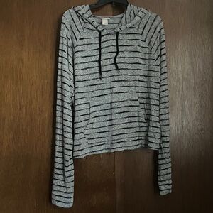 Gray Striped Women's Hoodie